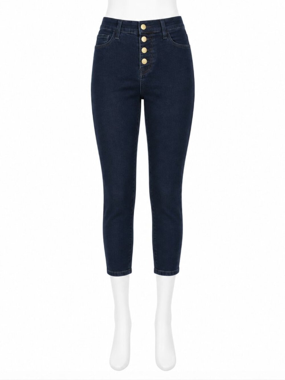 J Brand Skinny Jeans 2 26 Dark Indigo Lillie High Rise Crop Exposed Button Fly